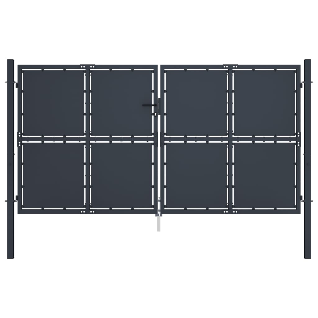 vidaXL Puerta de jardín de acero gris antracita 300x125 cm