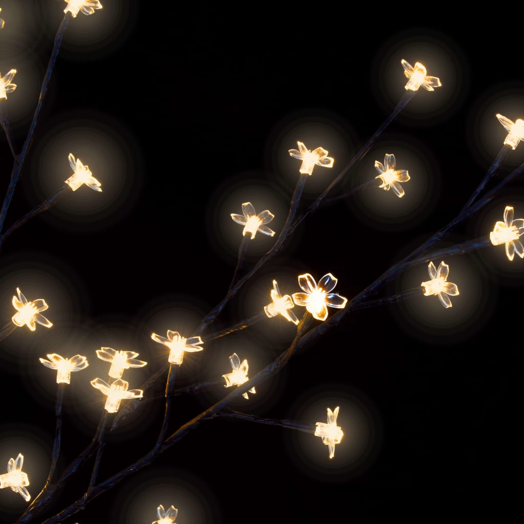 vidaXL Árbol de Navidad 220 LEDs luz blanca cálida flores de cerezo 220 cm