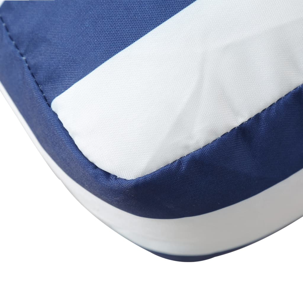 vidaXL Cojín para palés tela a rayas azul y blanco 50x50x12 cm