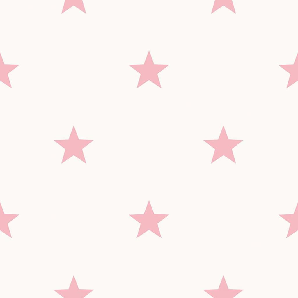 Noordwand Papel pintado Friends&Coffee Little Stars rosa y blanco