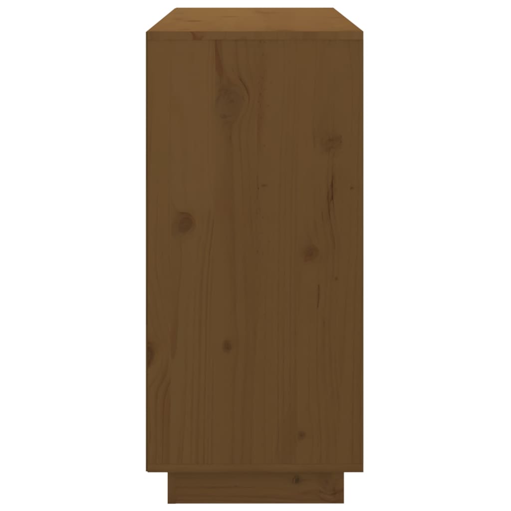 vidaXL Aparador de madera maciza de pino marrón miel 111x34x75 cm