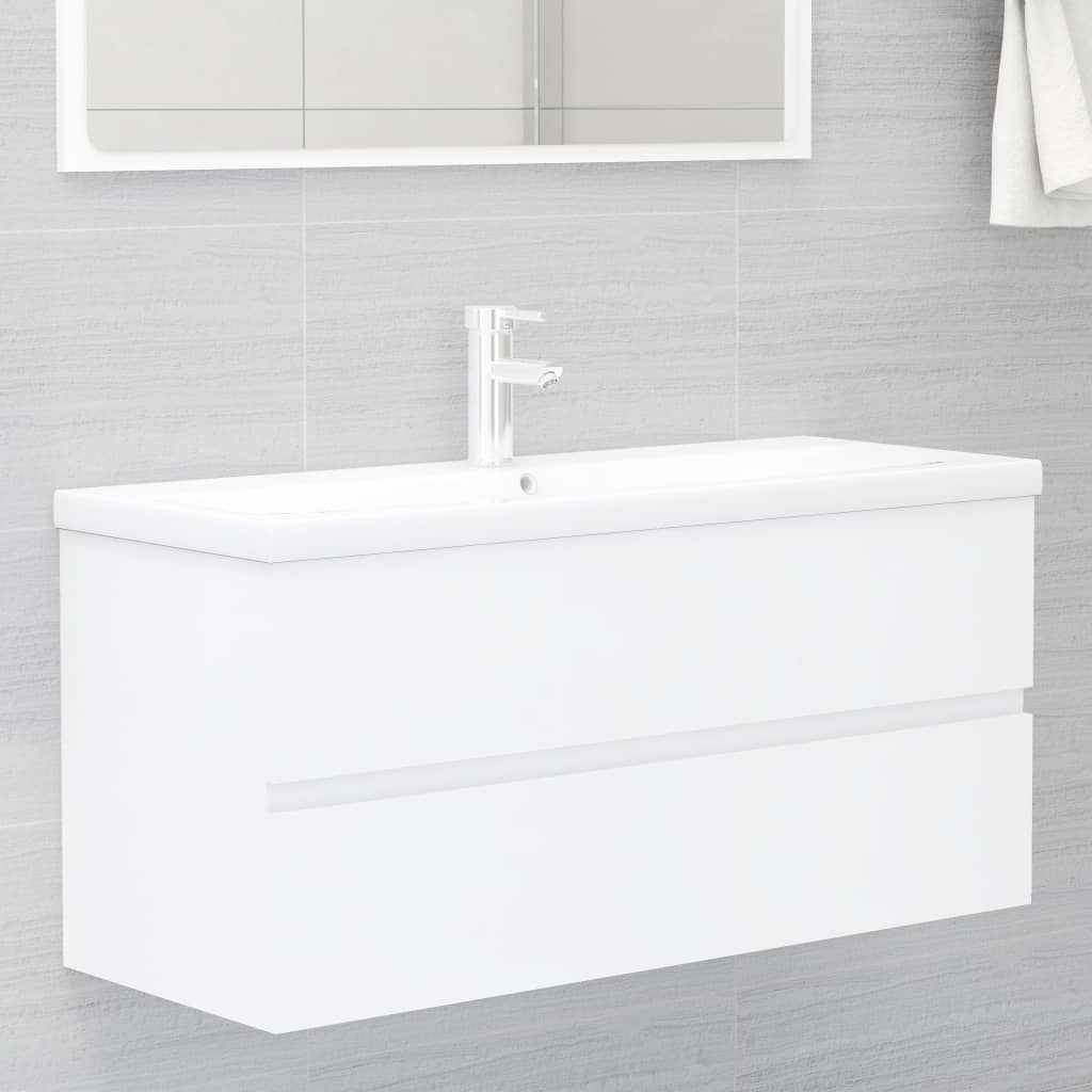 vidaXL Juego de muebles de baño 2 pzas madera contrachapada blanco