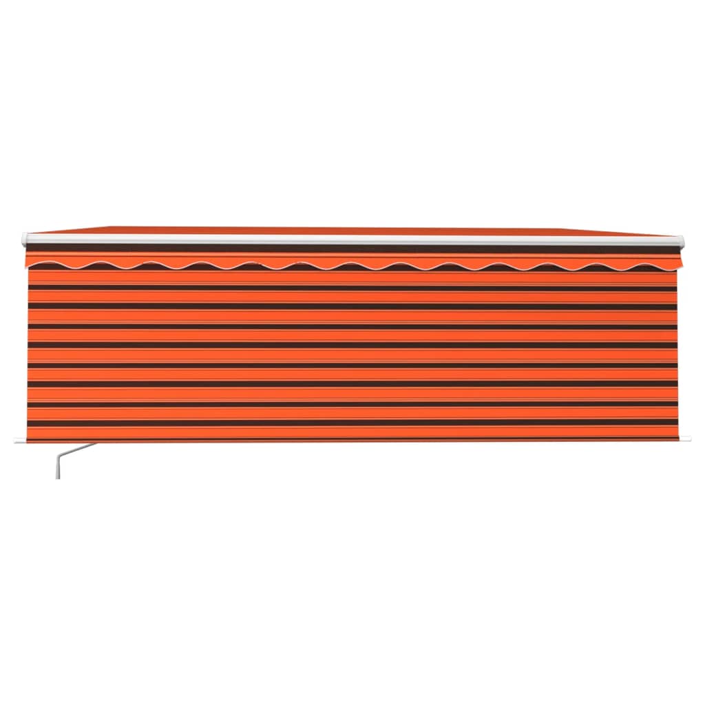 vidaXL Toldo retráctil manual con persiana y LED naranja y marrón 4x3m