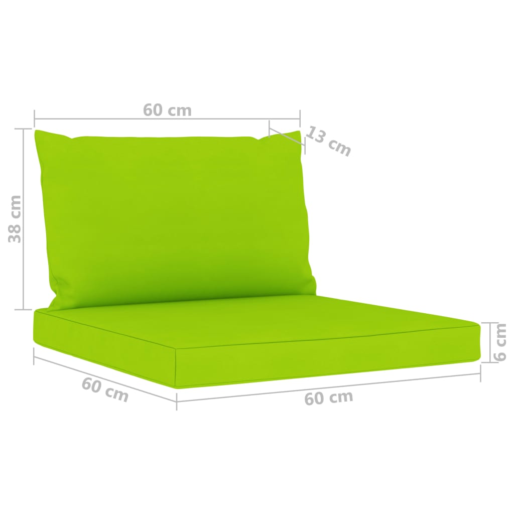 vidaXL Juego de muebles de jardín 6 piezas con cojines verde brillante