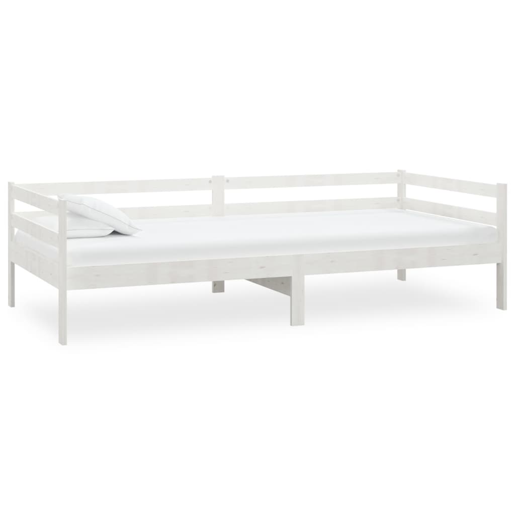 vidaXL Sofá cama madera maciza de pino blanco 90x200 cm