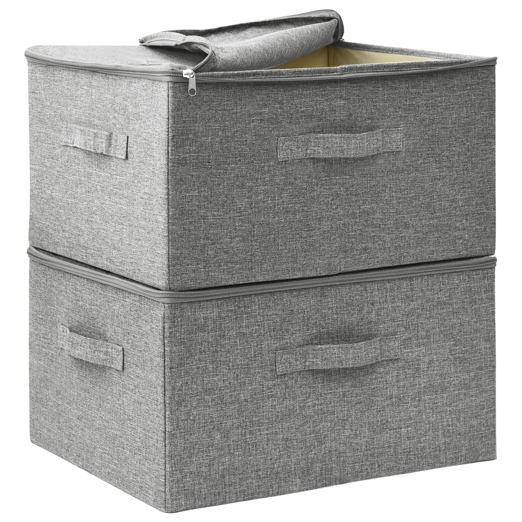 Pack de cajas de almacenaje con tapa de 32 cm hechas de tela de color gris  VidaXL 288335