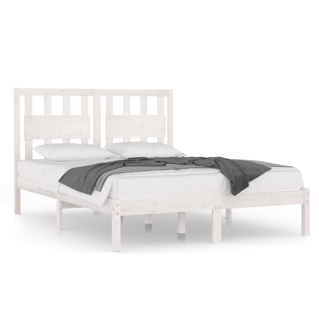 vidaXL Estructura de cama de madera maciza de pino blanca 160x200 cm