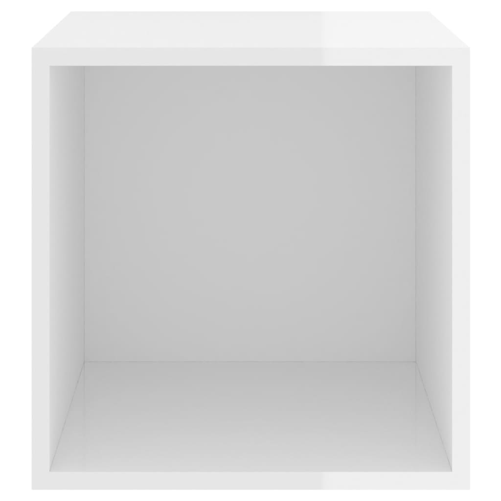 vidaXL Mueble de pared madera contrachapada blanco brillo 37x37x37 cm