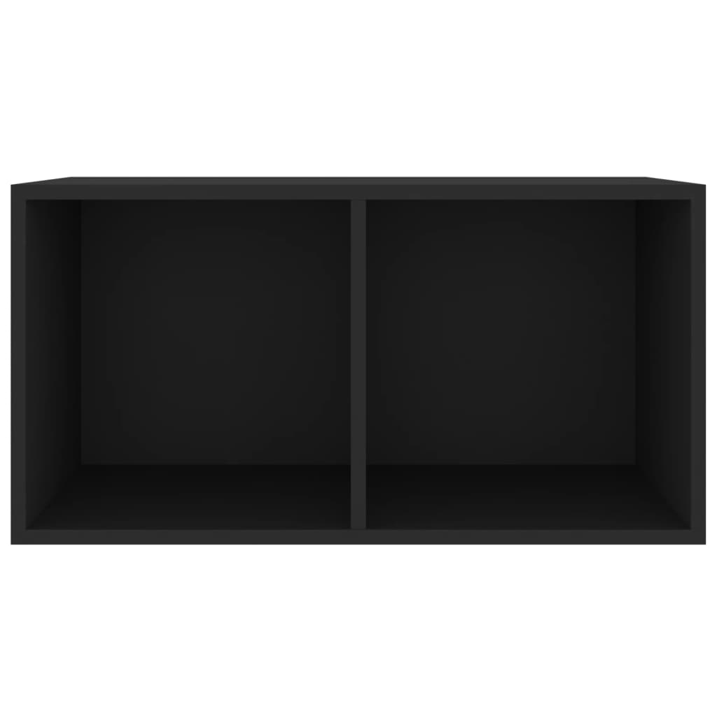 vidaXL Caja para discos de vinilo madera contrachapada negro71x34x36cm