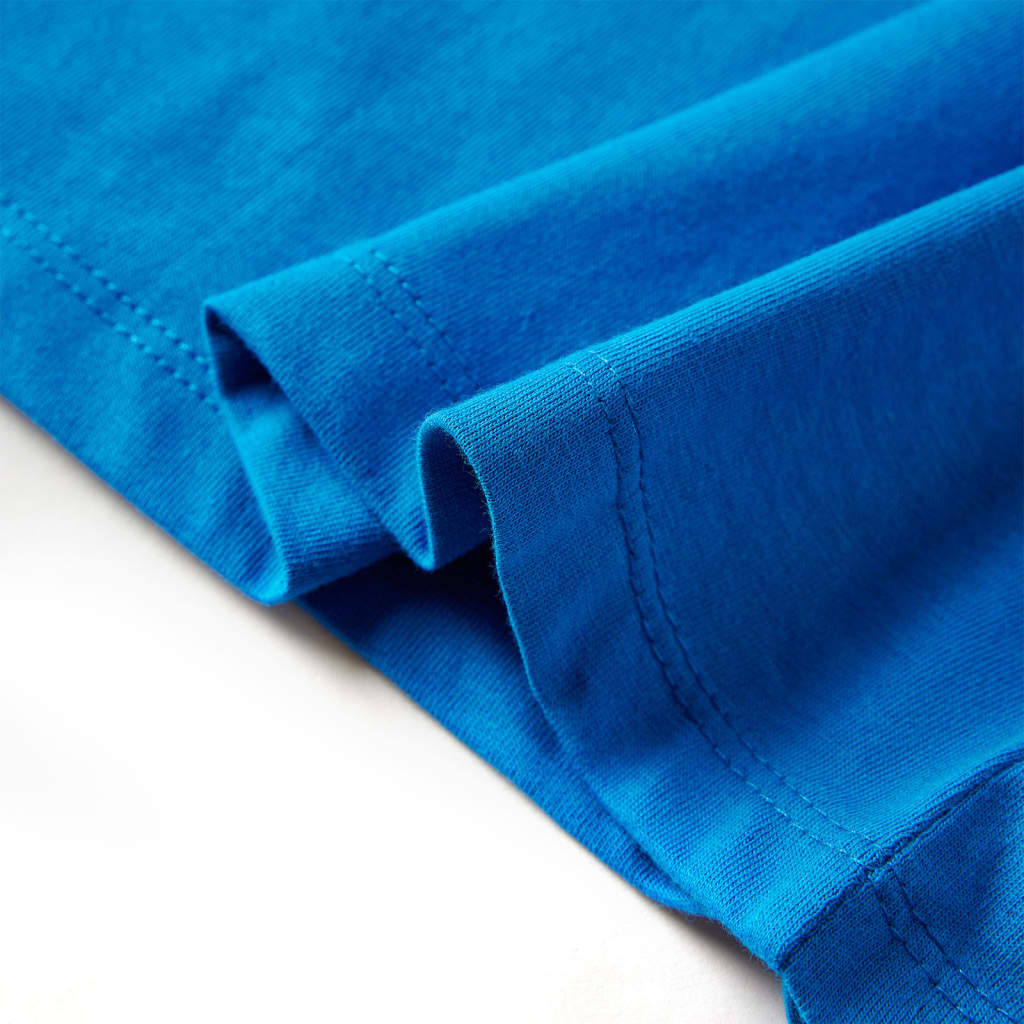 Camiseta infantil de manga larga azul cobalto 92