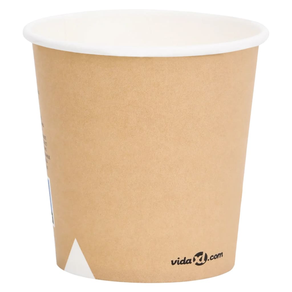 vidaXL Tazas de papel de café 120 ml 250 uds marrón