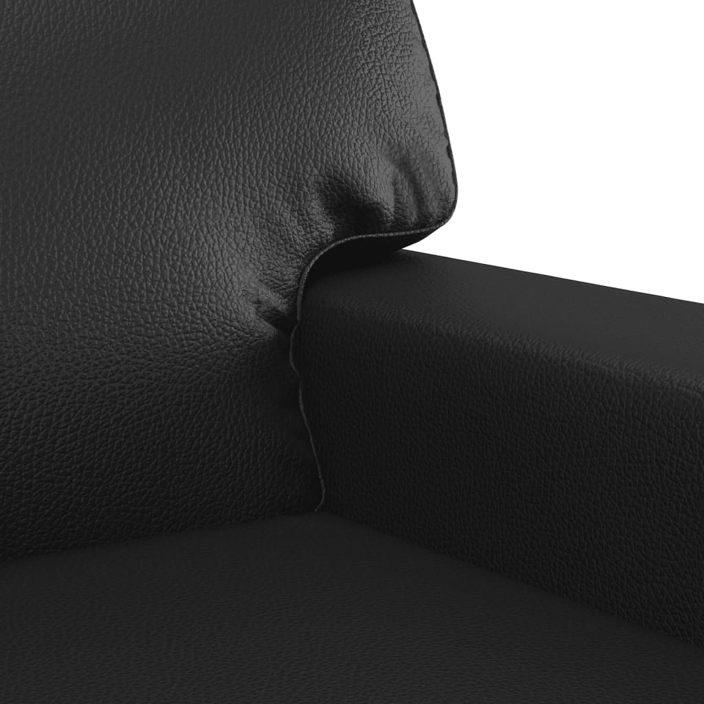 vidaXL Juego de sofás con cojines 2 piezas cuero sintético negro