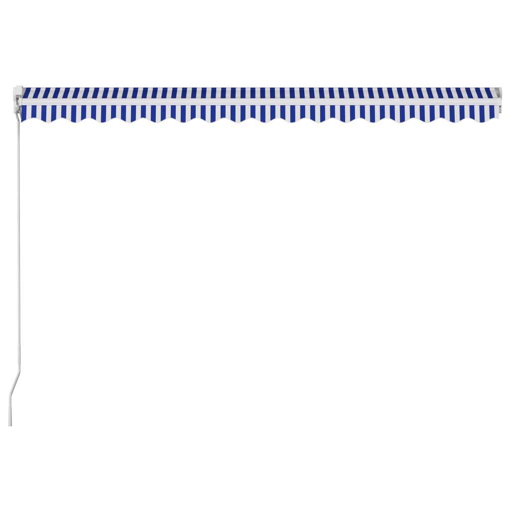 vidaXL Toldo manual retráctil azul y blanco 400x300 cm