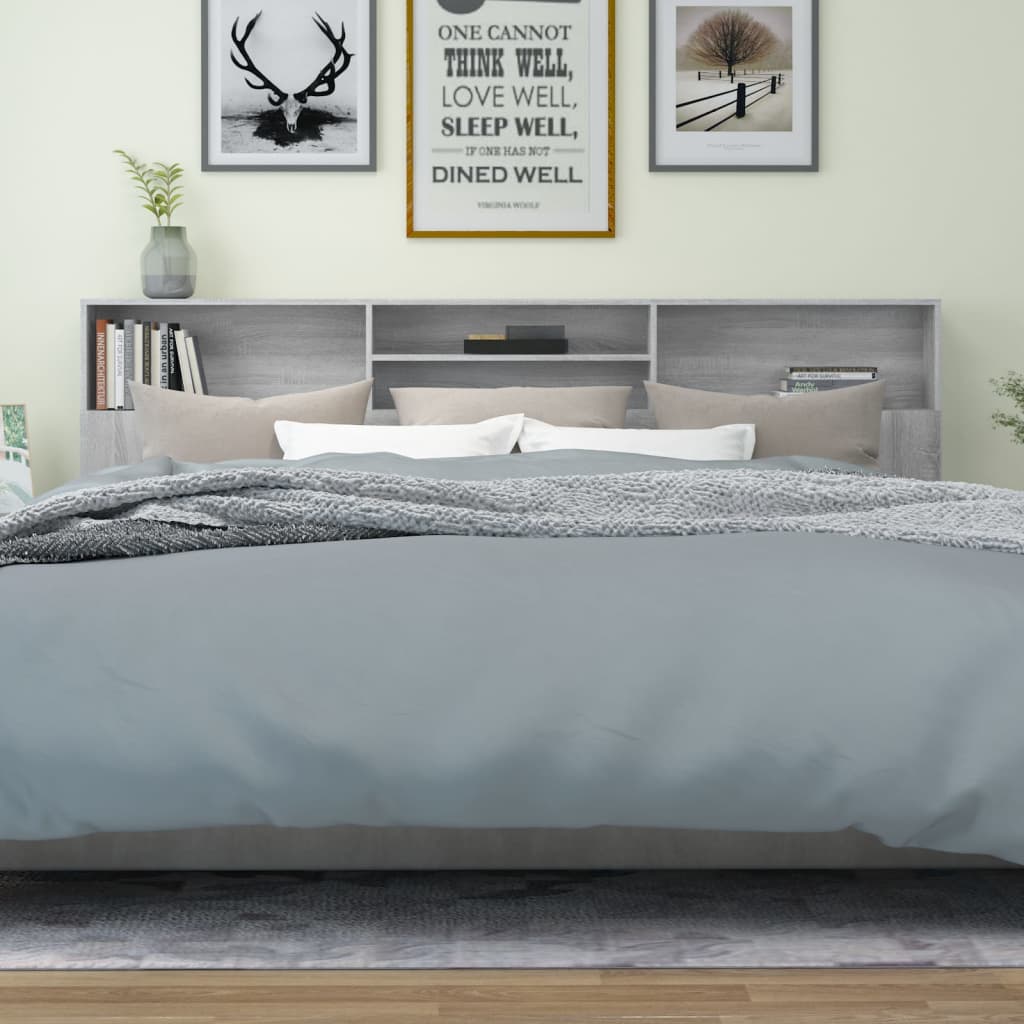 vidaXL Mueble cabecero color gris Sonoma 220x19x103,5 cm
