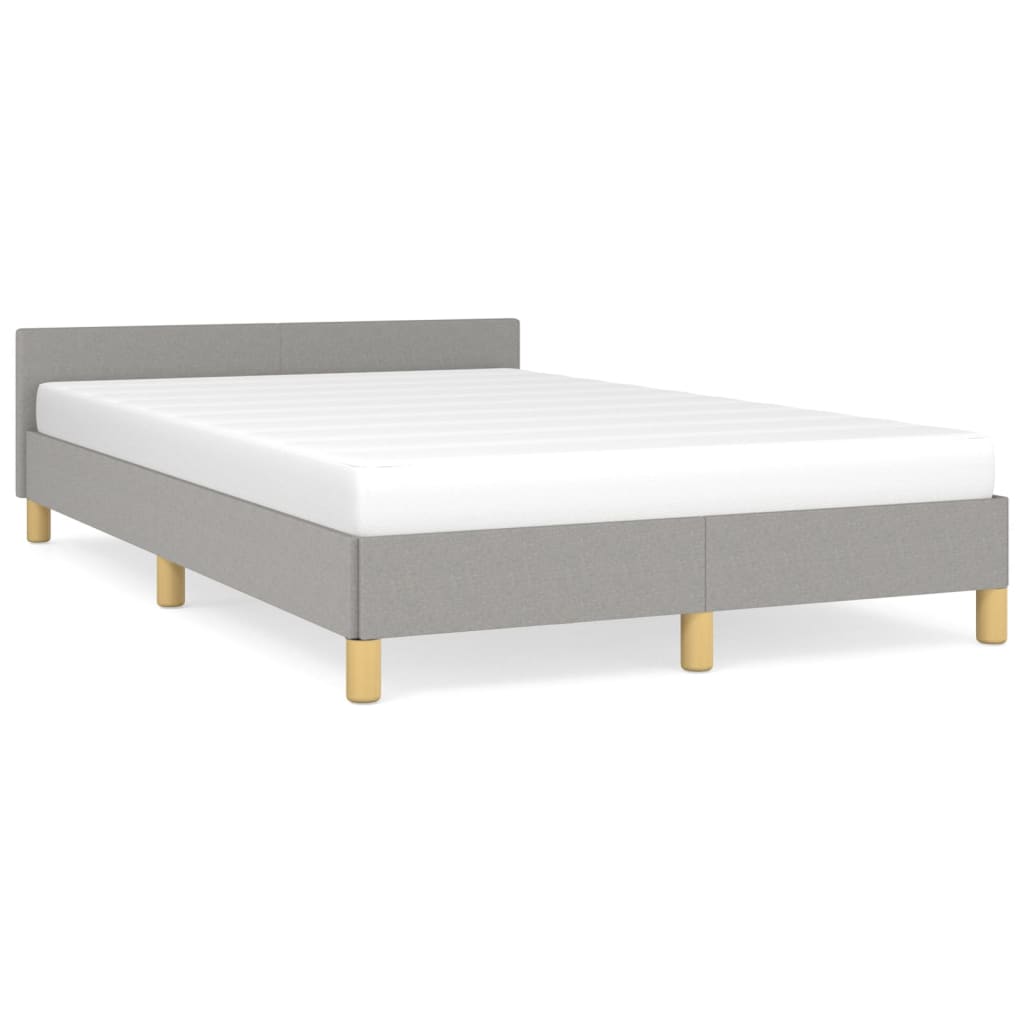 vidaXL Estructura de cama con cabecero de tela gris claro 120x200 cm
