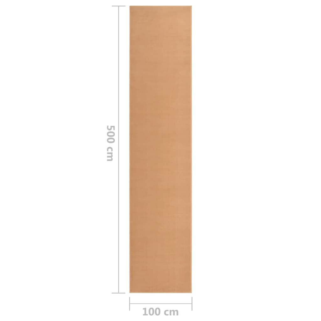 vidaXL Alfombra de pasillo BCF beige 100x500 cm
