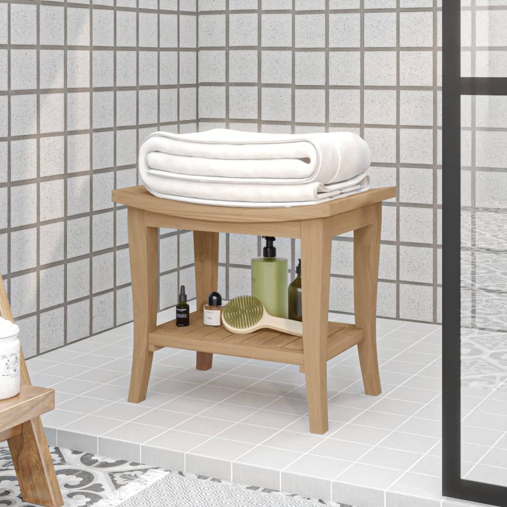 vidaXL Mesa auxiliar de baño madera maciza de teca 50x35x45 cm