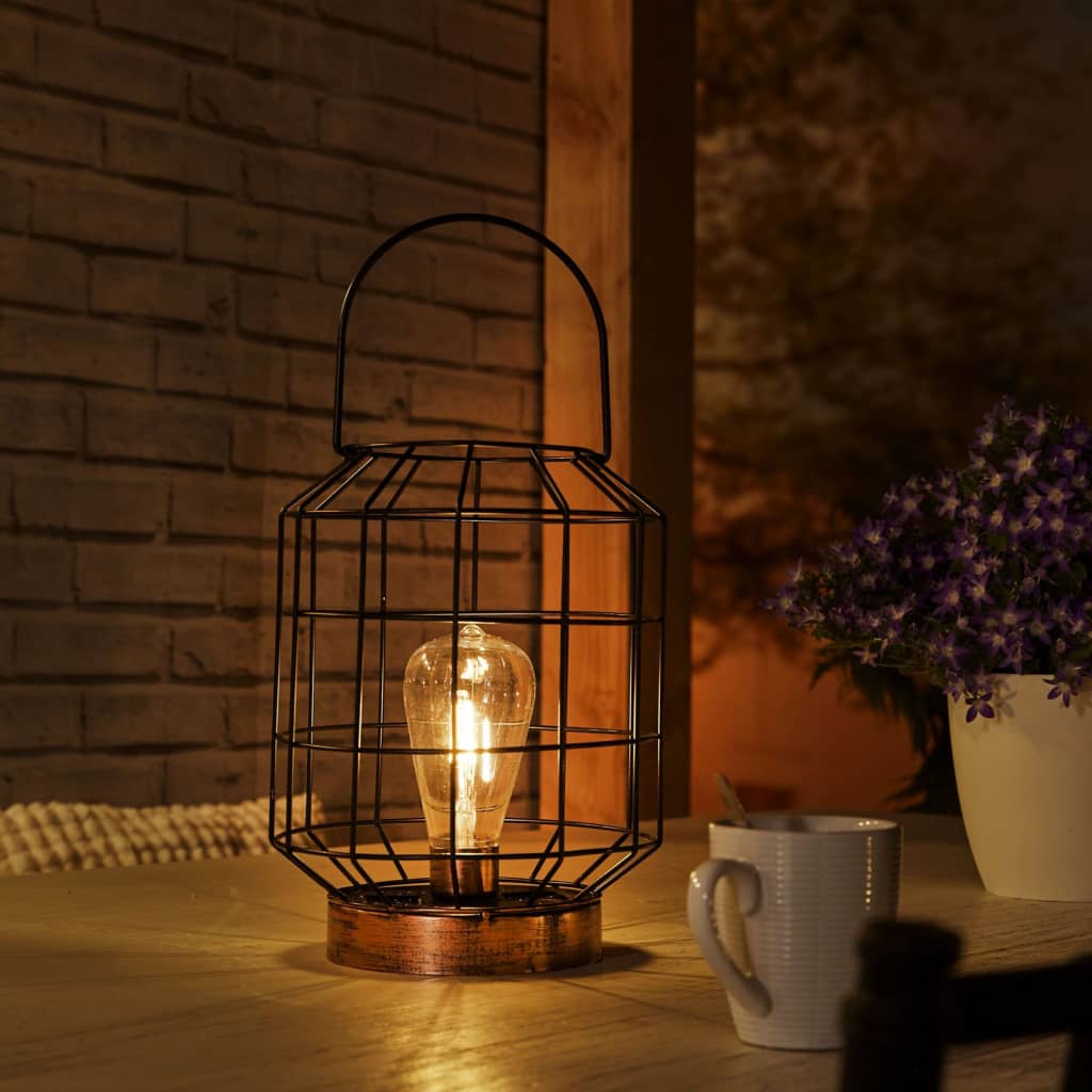 Luxform Lámpara solar LED sobremesa para jardín Bedford cobre y negro
