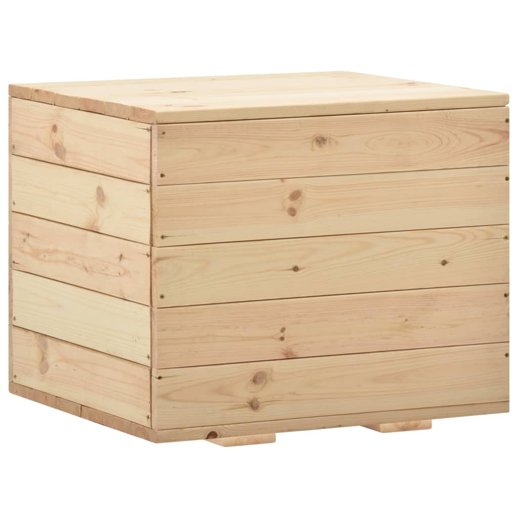 vidaXL Caja de almacenaje de madera maciza de pino 60x54x50,7 cm