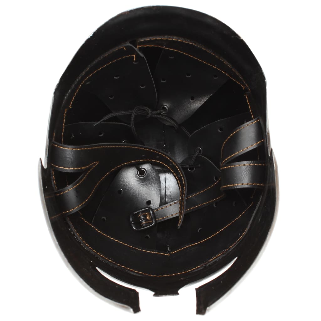 vidaXL Réplica de casco de guerrero griego rol en vivo acero plateado