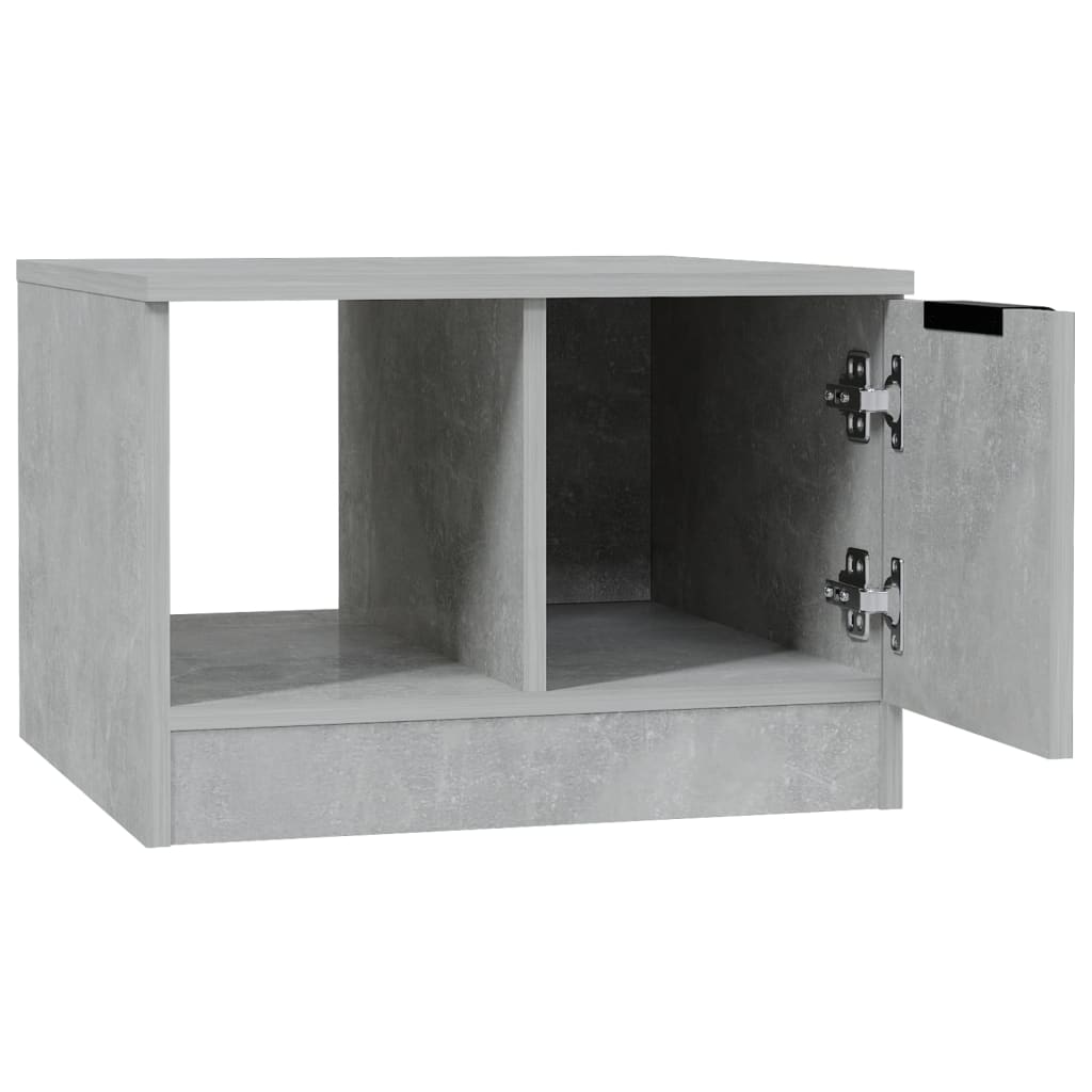 vidaXL Mesa de centro madera contrachapada gris hormigón 50x50x36 cm