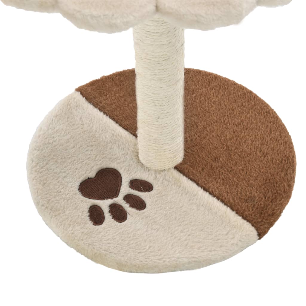 vidaXL Rascador para gatos con poste de sisal 40 cm beige y marrón