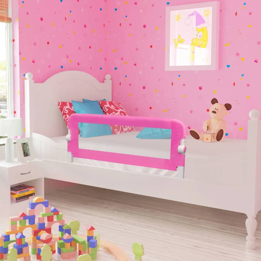 vidaXL Barandilla de seguridad cama de niño 102x42 cm rosa