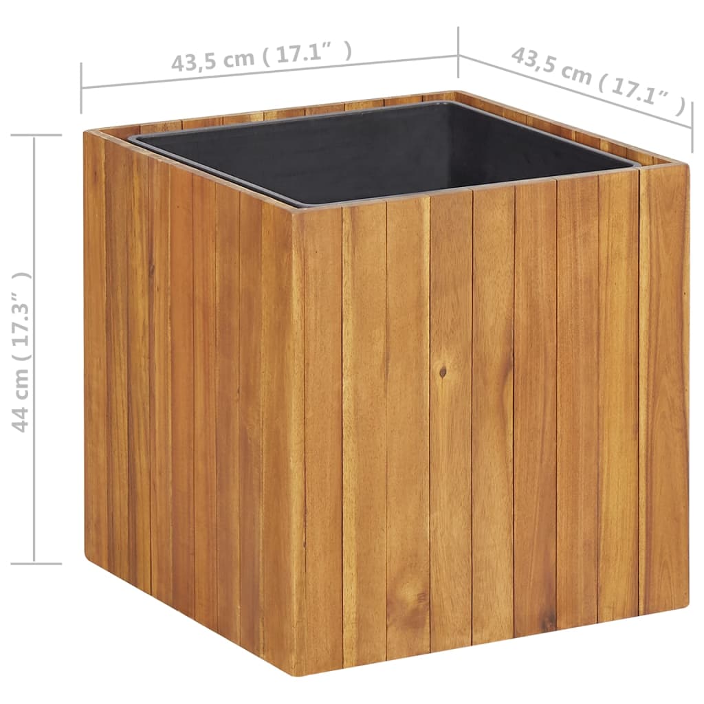 vidaXL Arriate de madera maciza de acacia 43,5x43,5x44 cm