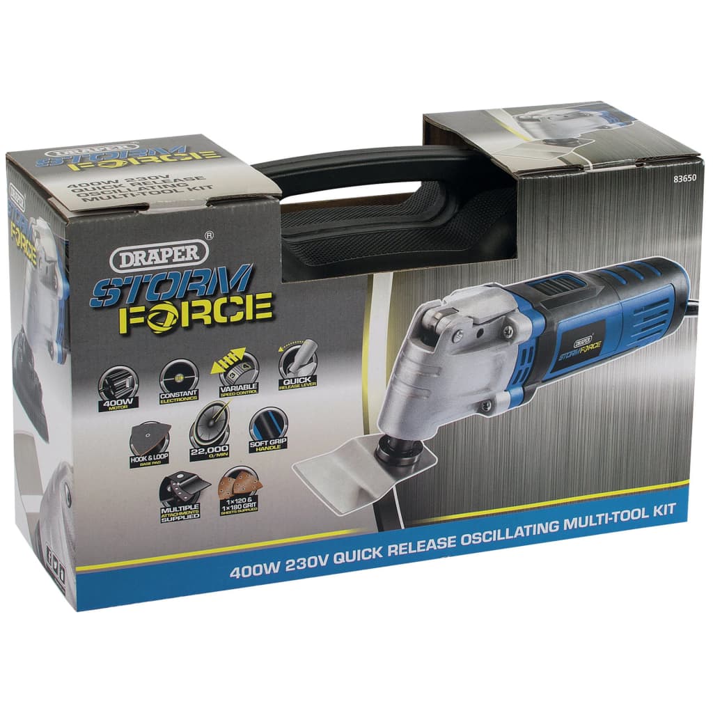 Draper Tools Kit de multiherramienta oscilante Storm Force 400W