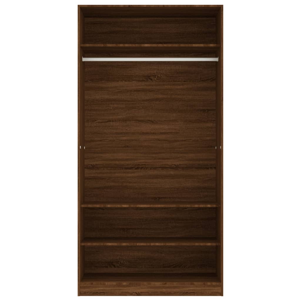 vidaXL Armario madera contrachapada color roble marrón 100x50x200 cm
