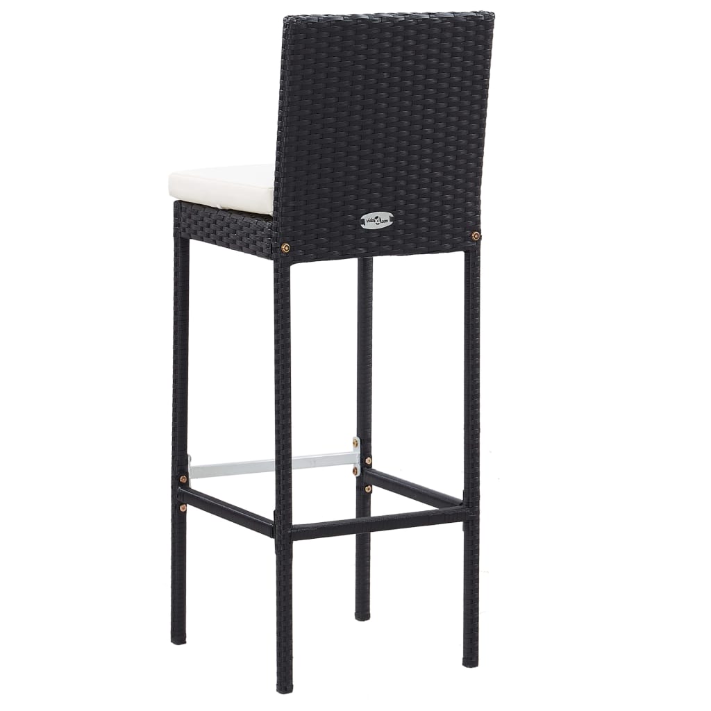 vidaXL Mesa y sillas bar jardín 5 pzas ratán sintético y madera negro