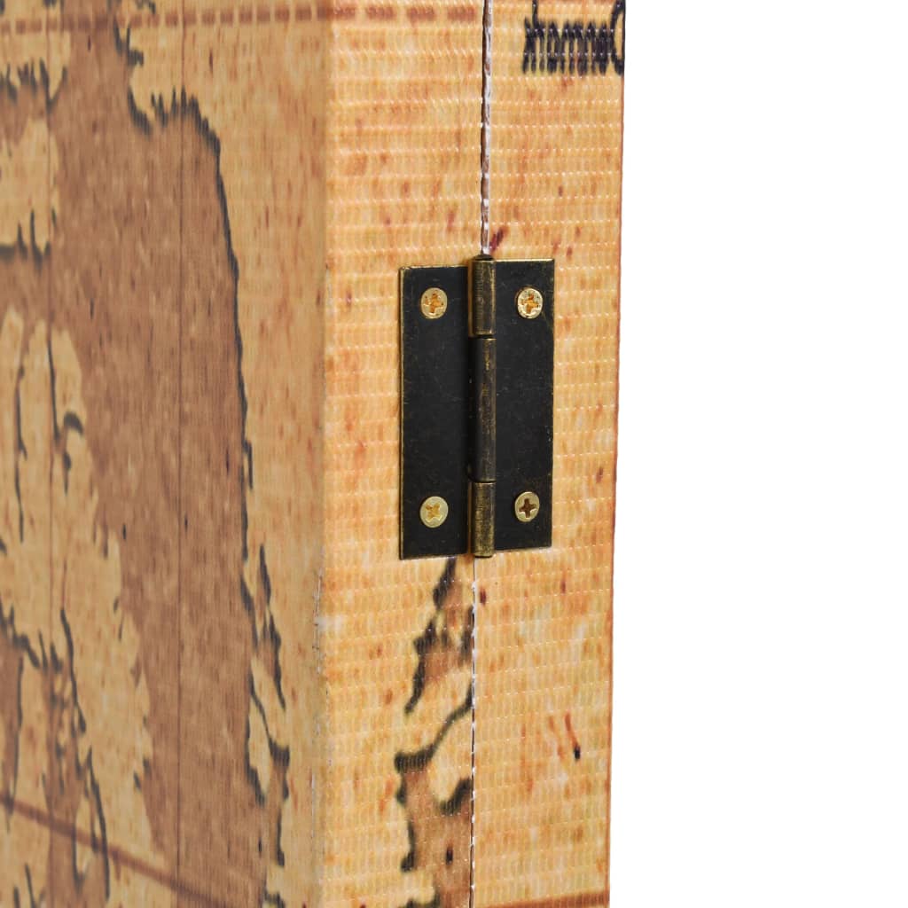 vidaXL Biombo divisor plegable 228x170 cm mapamundi amarillo