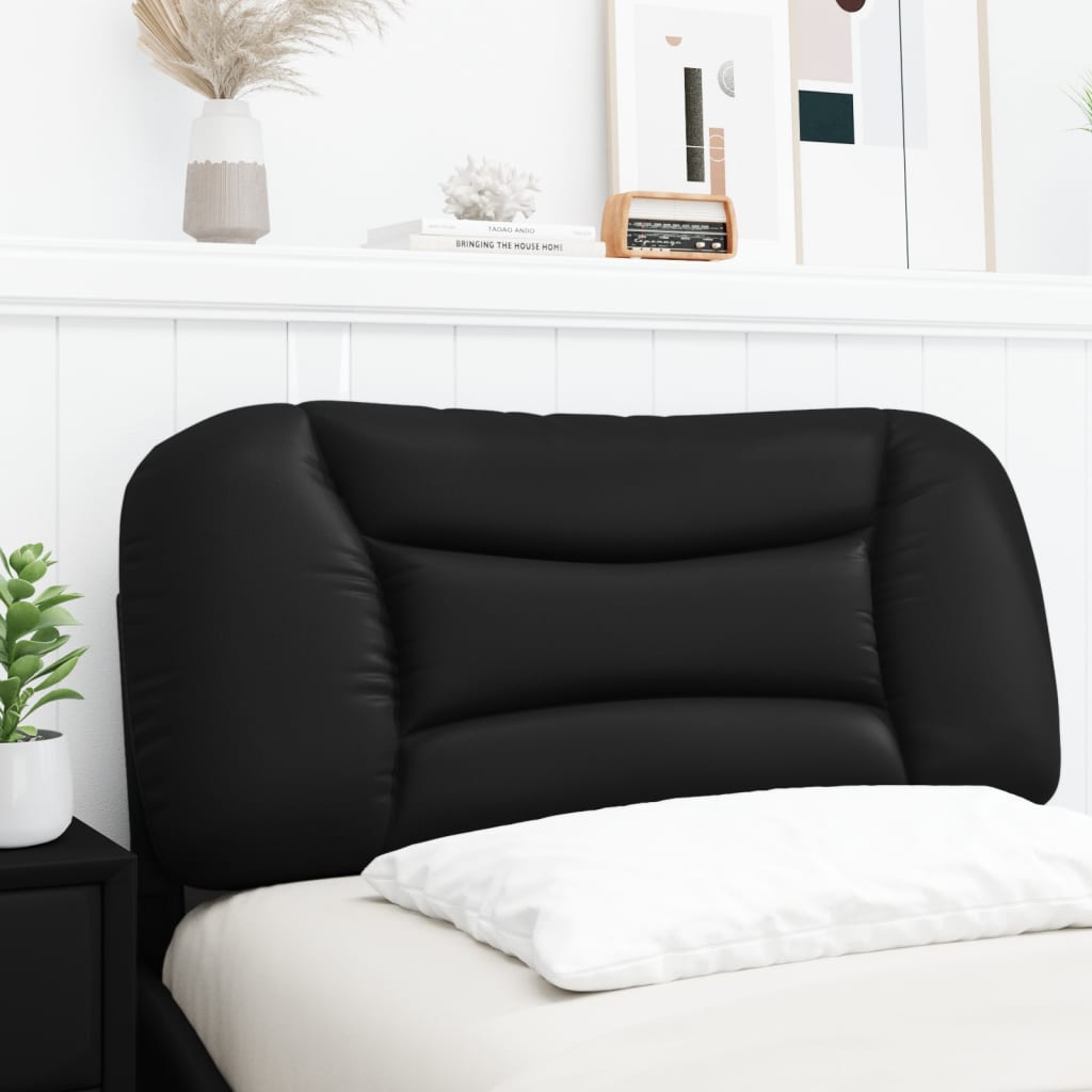 vidaXL Cabecero de cama acolchado cuero sintético negro 80 cm