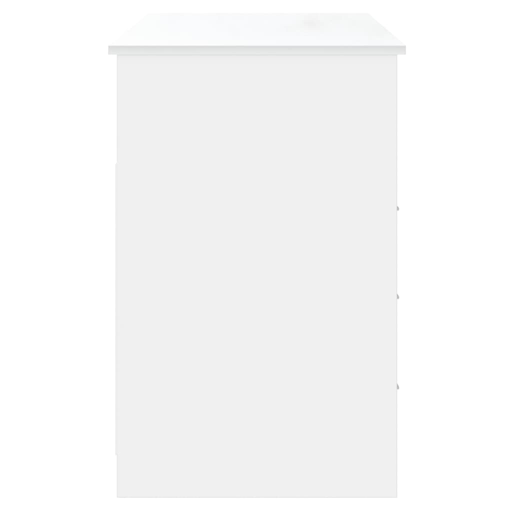 vidaXL Escritorio cajones madera contrachapada blanco 102x50x76 cm