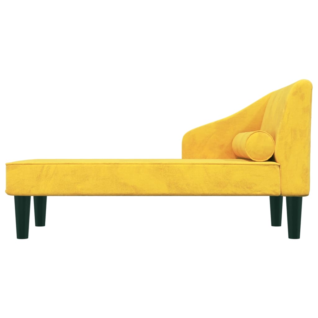 vidaXL Sofá diván con cojín de cabeza terciopelo amarillo