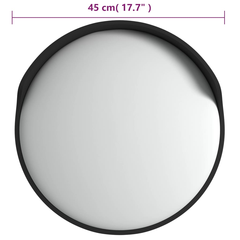 vidaXL Espejo de tráfico convexo de exterior policarbonato negro Ø45cm