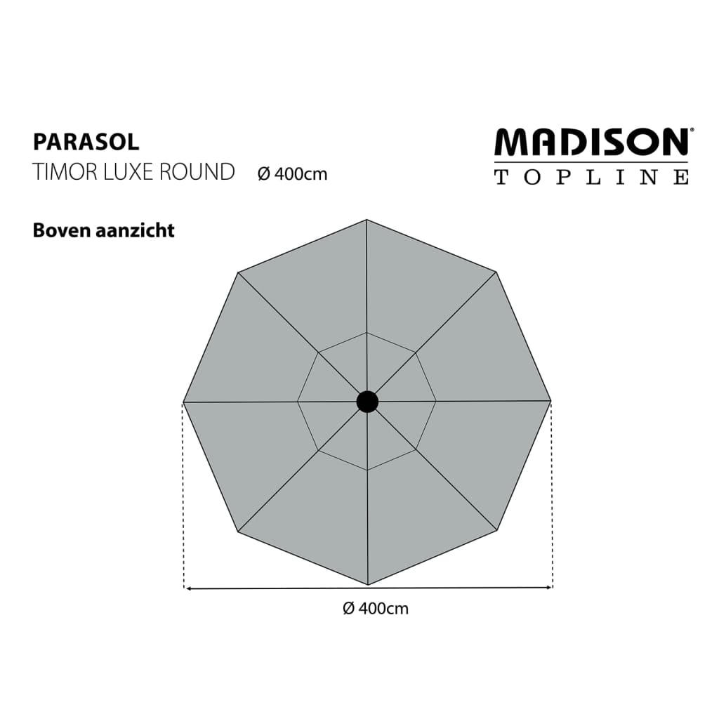 Madison Sombrilla Timor Luxe 400 cm gris topo PAC8P015