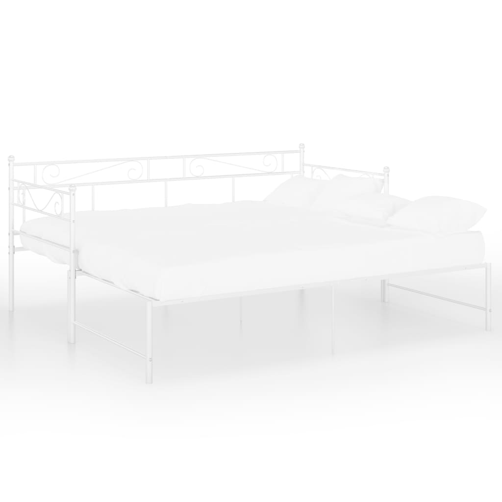 vidaXL Estructura de sofá cama extraíble metal blanco 90x200 cm