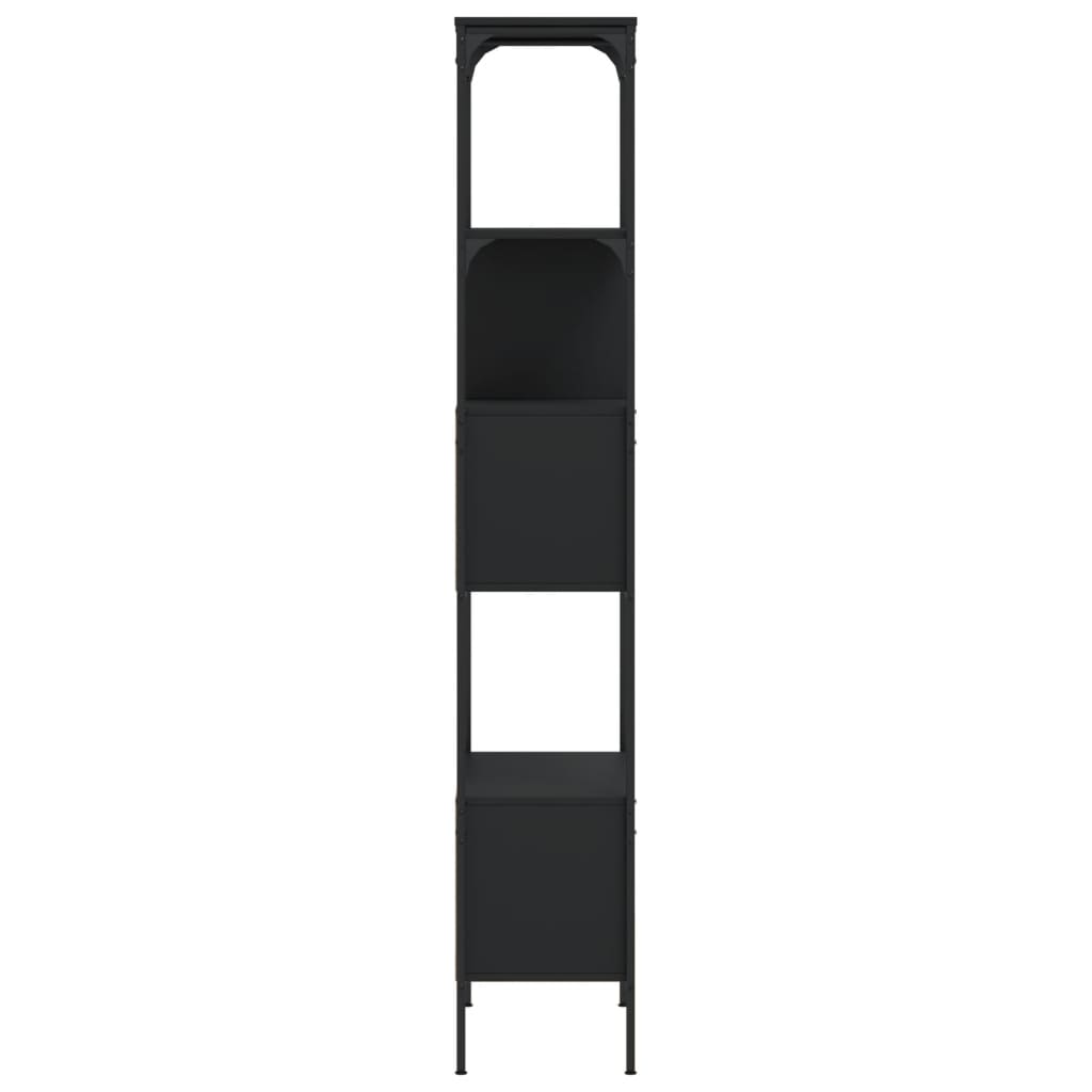 vidaXL Librería 5 estantes madera de ingeniería negro 76x33x188,5 cm