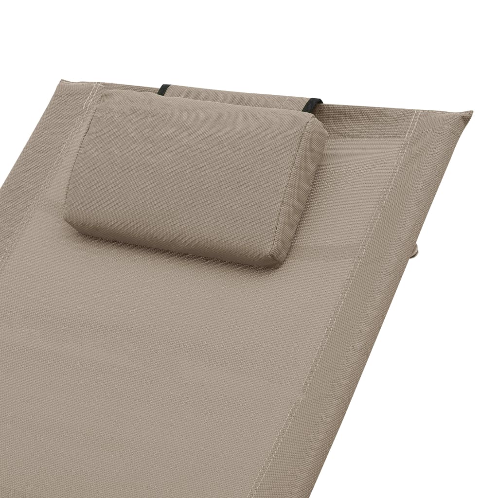 vidaXL Tumbona con almohada textileno taupe