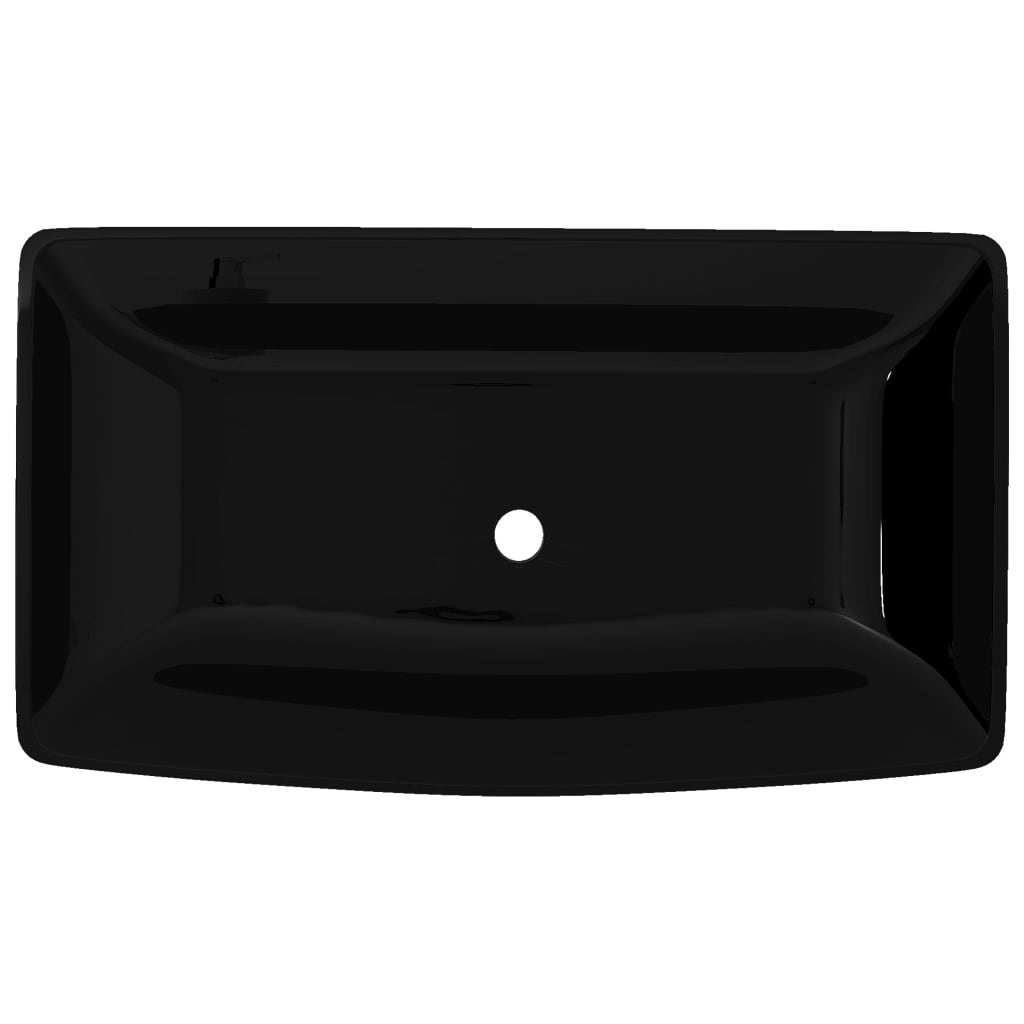 Lavabo de cerámica negro rectangular