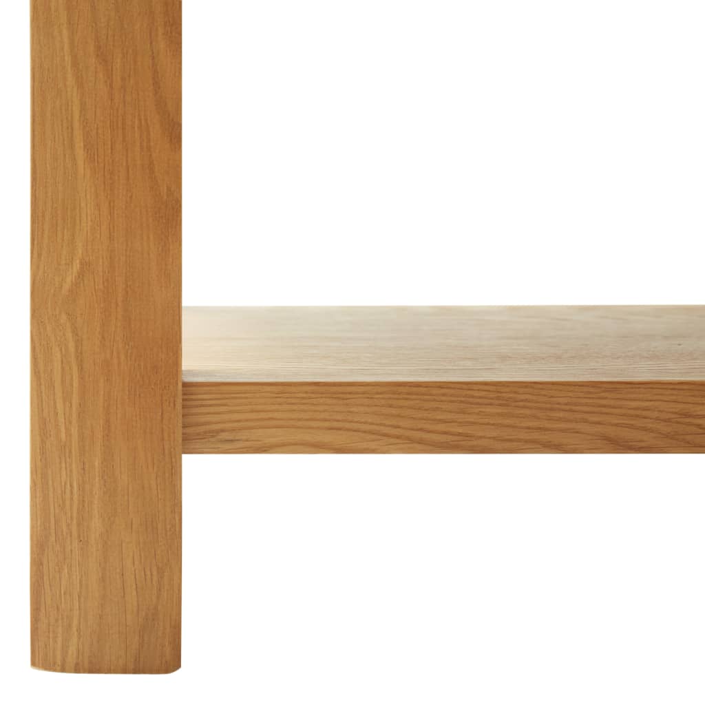 vidaXL Mesa de centro de madera maciza de roble 110x55x40 cm