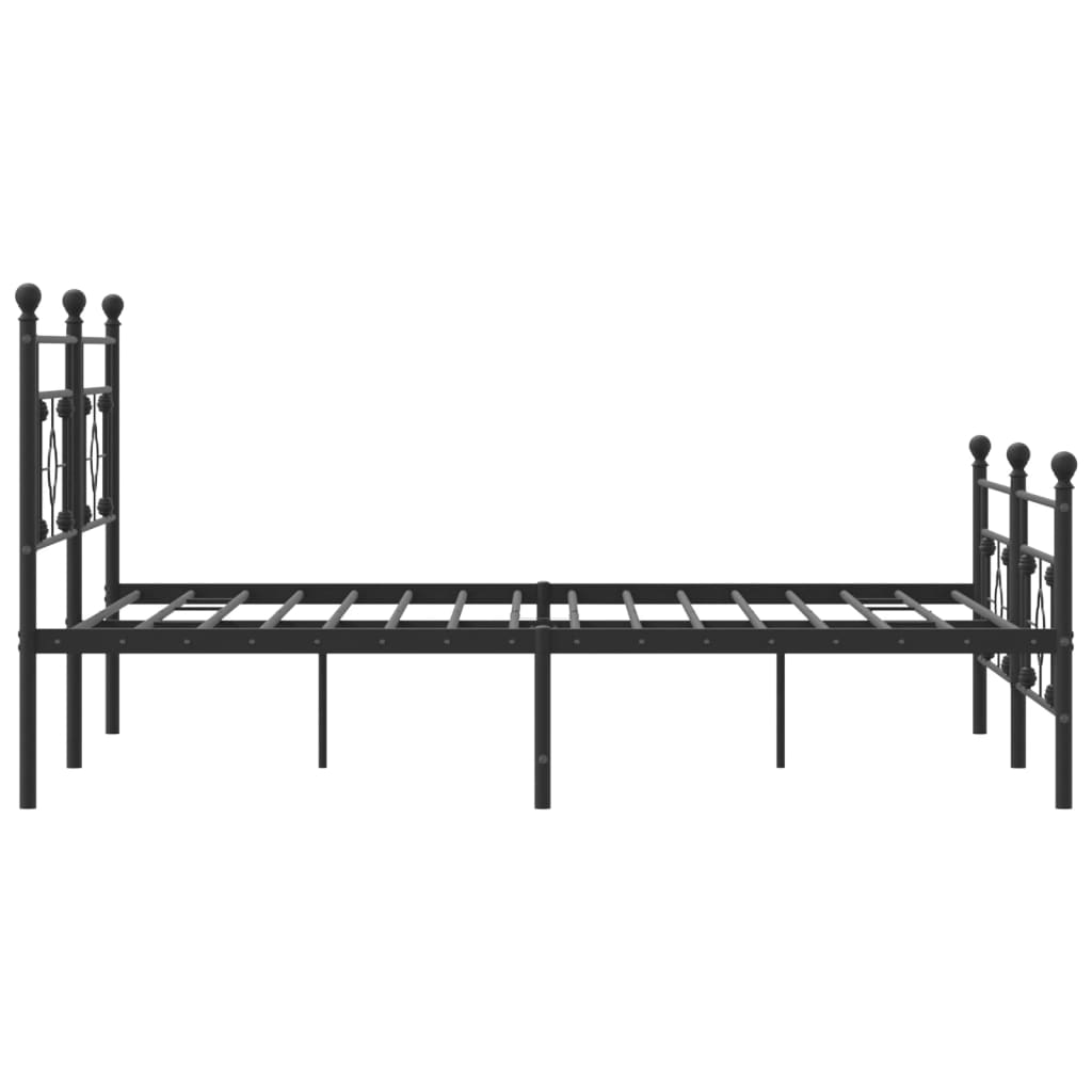 vidaXL Estructura de cama cabecero y pie de cama metal negro 183x213cm