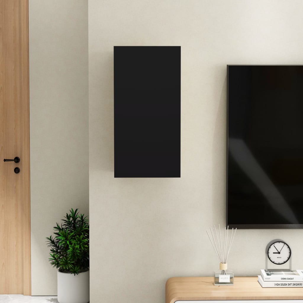 vidaXL Mueble para TV de madera contrachapada negro 30,5x30x60 cm