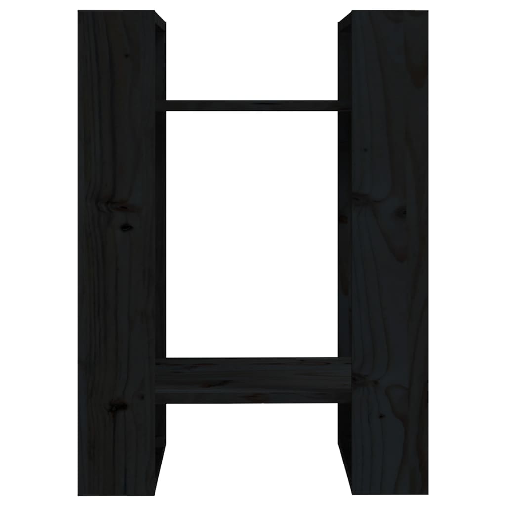vidaXL Estantería/divisor de espacios madera pino negro 41x35x57 cm