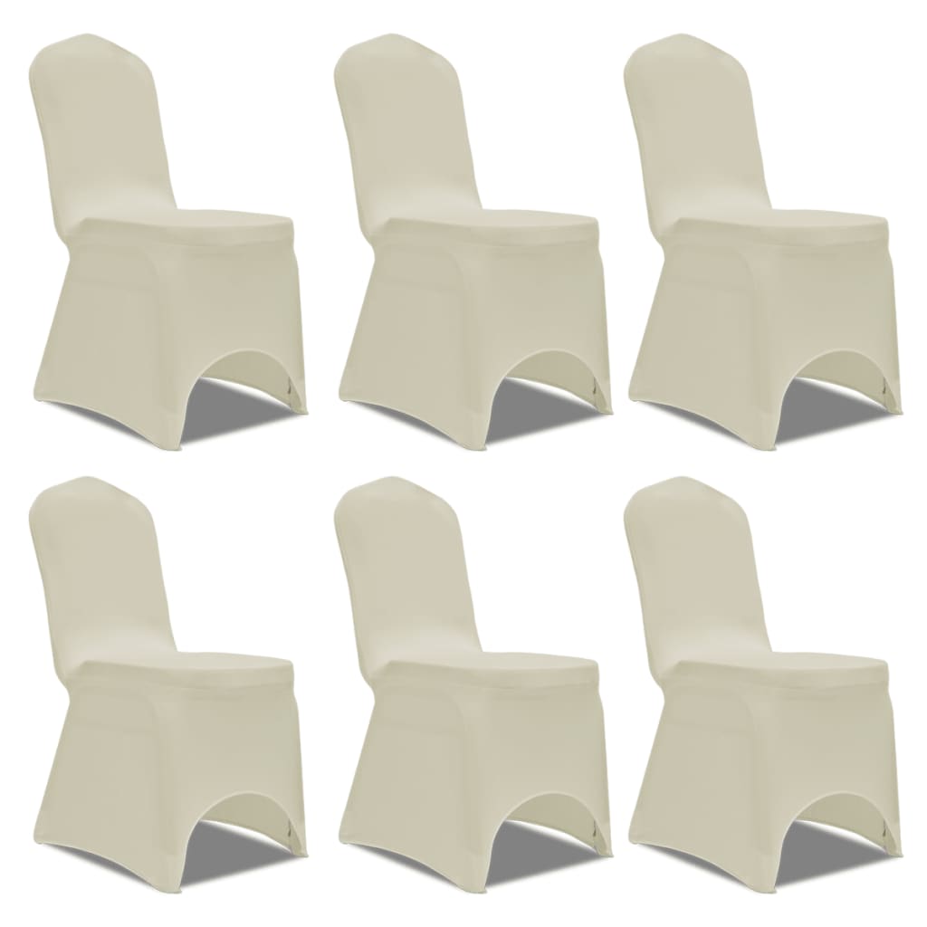 vidaXL Funda de silla elástica 12 unidades crema