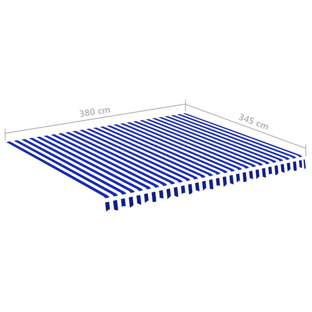 vidaXL Tela de repuesto para toldo azul y blanco 4x3,5 m