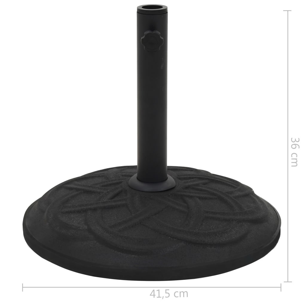 vidaXL Base de sombrilla de hormigón redonda negra 15 kg