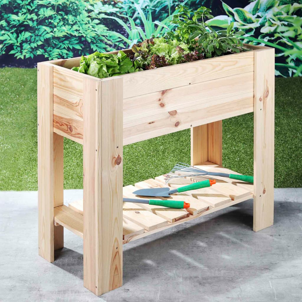 HI Mesa de cultivo de madera de pino 92x41x80 cm