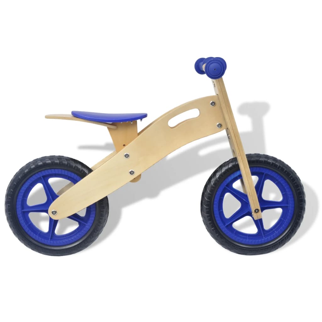 vidaXL Bicicleta sin pedales de madera azul